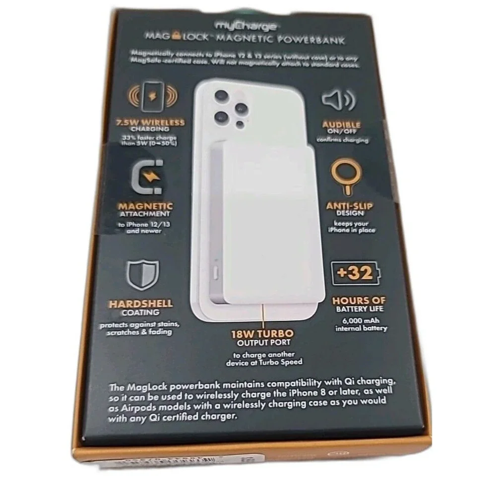 R8.N myCharge Mag Lock Magnetic Powerbank - Turbo Charge - 32hrs - 6Kmah - Pink